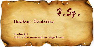 Hecker Szabina névjegykártya